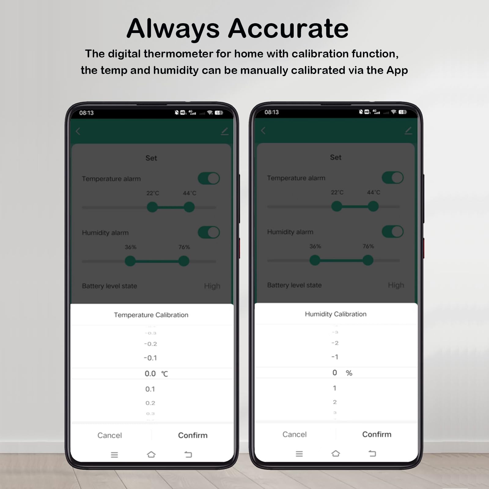Termómetro higrómetro WiFi: sensor inteligente de humedad de temperatura con alarma de notificación, almacenamiento y exportación de datos, monitor de temperatura calibrable, compatible con Alexa (2