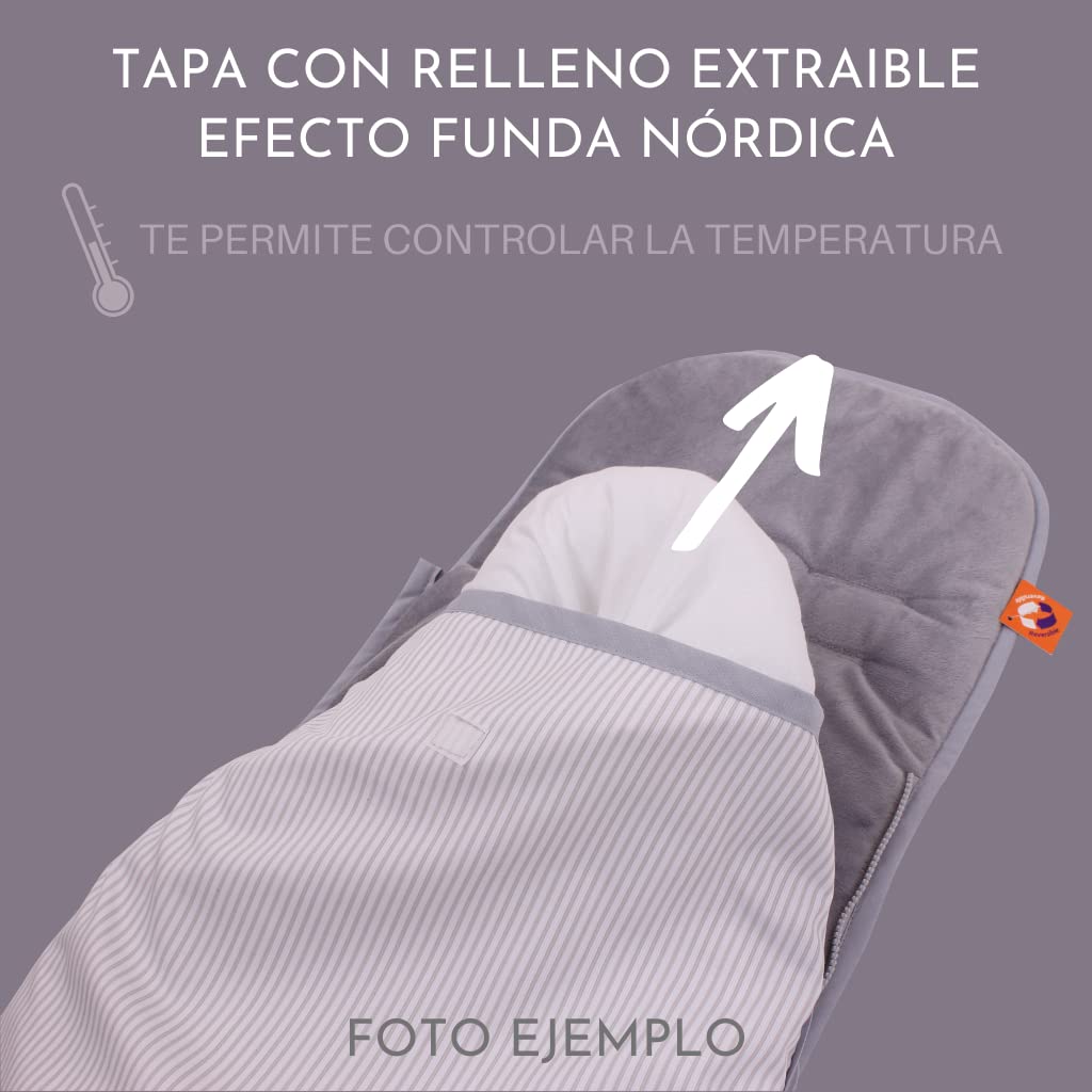 Saco Capazo Bebé Verano Entretiempo Universal PIQUÉ Blanco. Piqué Blanco (Algodón 100%) - Relleno extraíble - Medidas 77x34