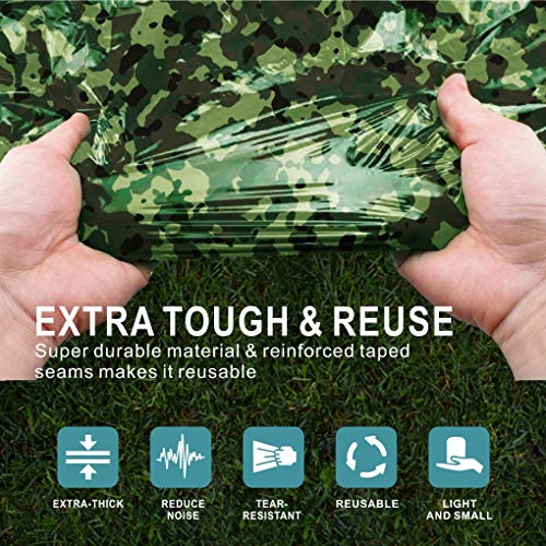 Idefair Emergency Sleeping Bag with Survival Whistle Waterproof Lightweight Survival Gear Blanket Bags with Survival Whistle for Hiking Hunting Camping Outdoor Activities Keep Warm (Camouflage Green) - Thumbnail 3