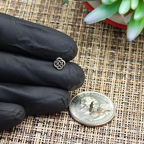 ICYROSE 925 Sterling Silver 5mm Round Infinity Celtic Knot Stud Earrings (Nickel Free) 314222