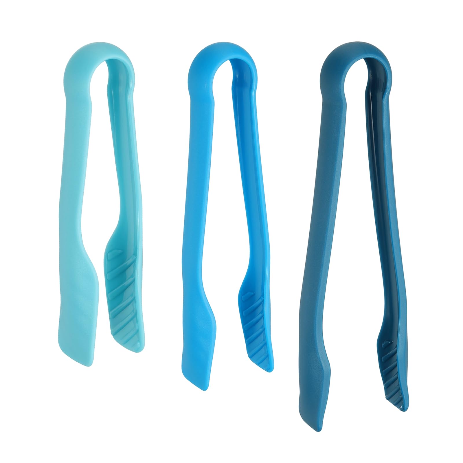 sourcing map 3 Pcs Toaster Tongs, 6/8/10 Inch Kitchen Serving Tongs Bread Salad Clip Heat Resistant Food Clamps for Cooking Baking BBQ Buffet Tools, Blue