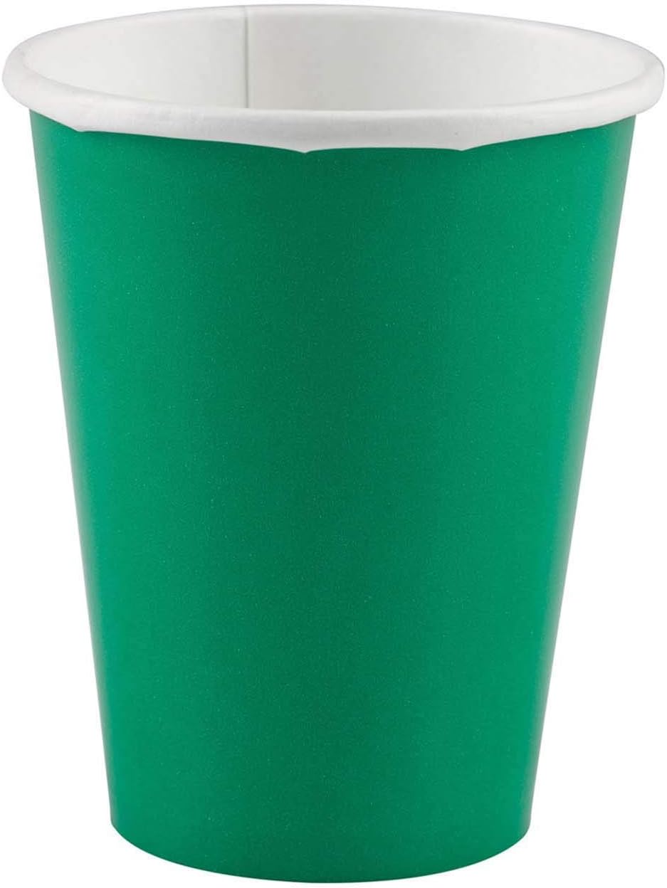 Festive Green Paper Cups 9 oz. Pack of 8 Party Supply
