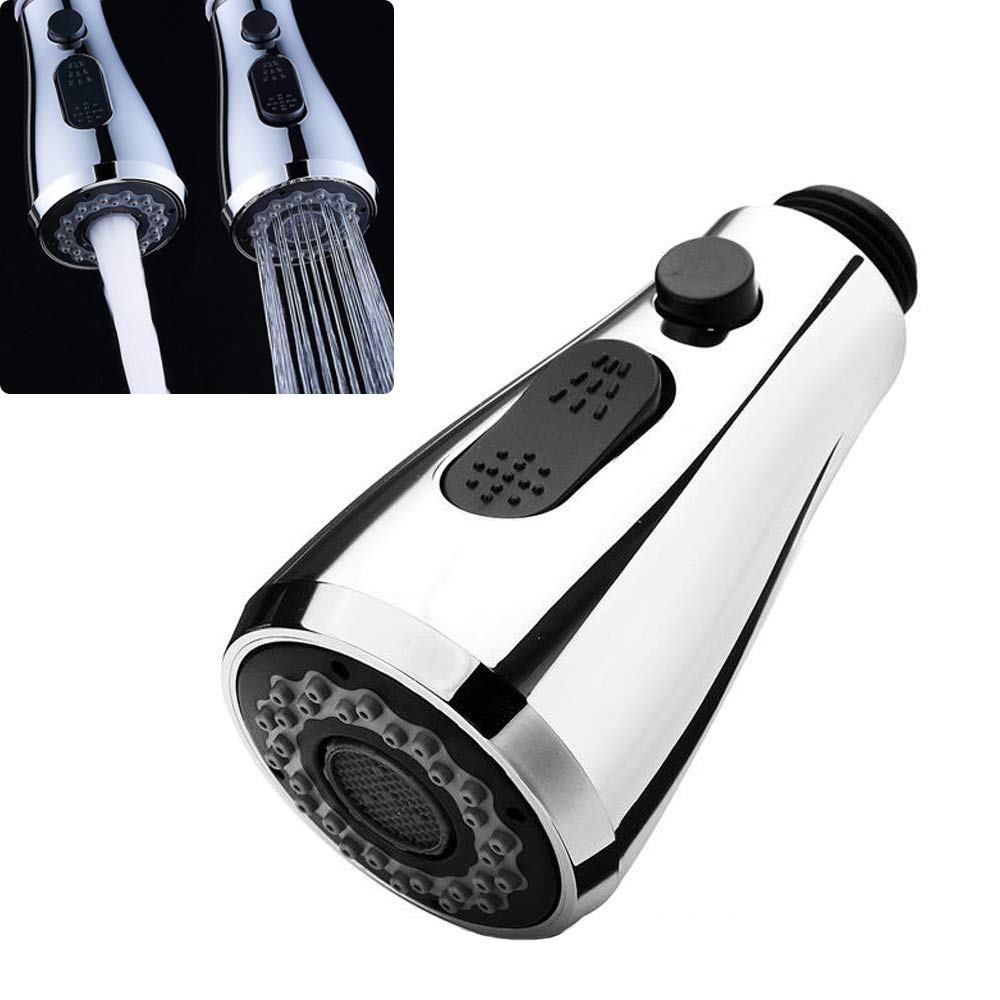 G-Tree Versatile Chrome Kitchen Faucet Spray Nozzle Head Replacement Part For Pull Out Kitchen Sink Faucets Pause Stream And Spray Modes