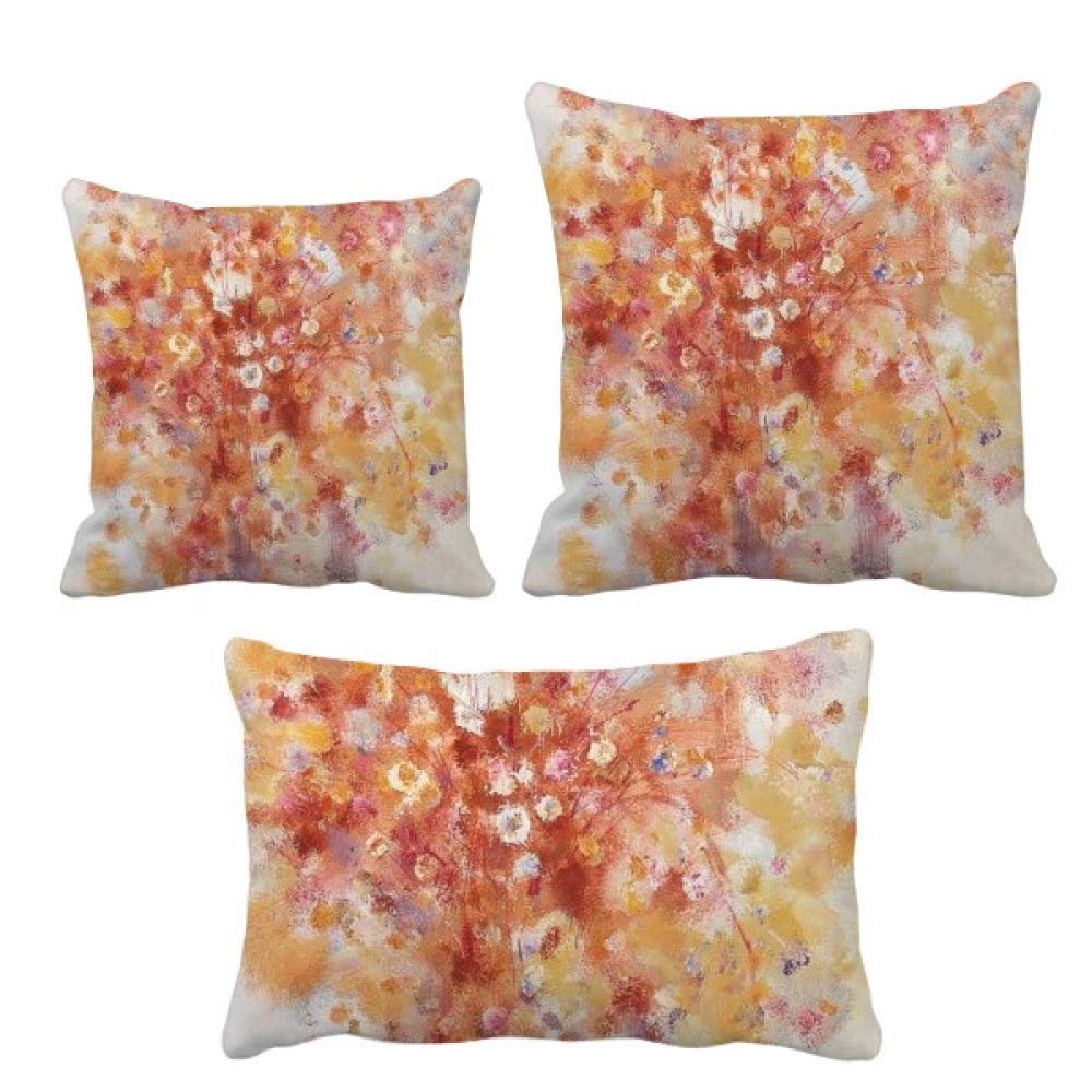 Peinture à l'huile coussin floral art rétro pour canapé et maison