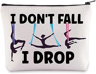 Aerialist Cosmetic Makeup Bag Aerial Yoga Gifts I Don't Fall I Drop Aerial Dancer Makeup Zipper Pouch Bag Aerial Silk Gifts (I Don't Fall)