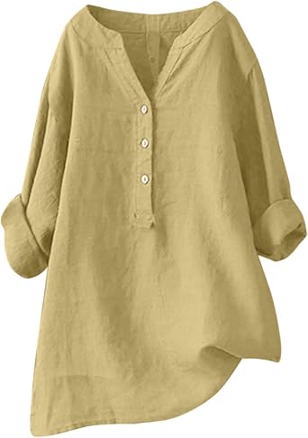 Loose Button Down Blouse Tops Stand Solid Sleeve Long Casual Women Shirt Womens Blouse Women Off Shoulder Blouse