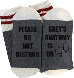Funny Socks Greys Anatomy Gift For Women Men Crew Casual Cotton Stocking Stuffers Christmas Xmas Gag Gifts