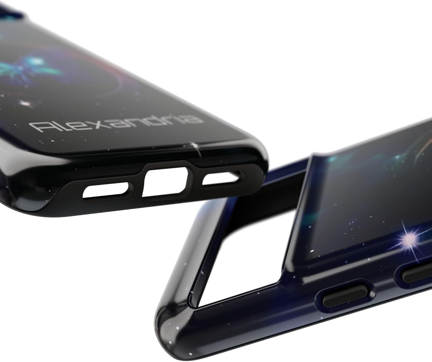 Celestial Butterfly Tough Case for Select Google Pixel Models | Personalized Holographic Aesthetic with Custom Text (Glossy, for Google Pixel 8)