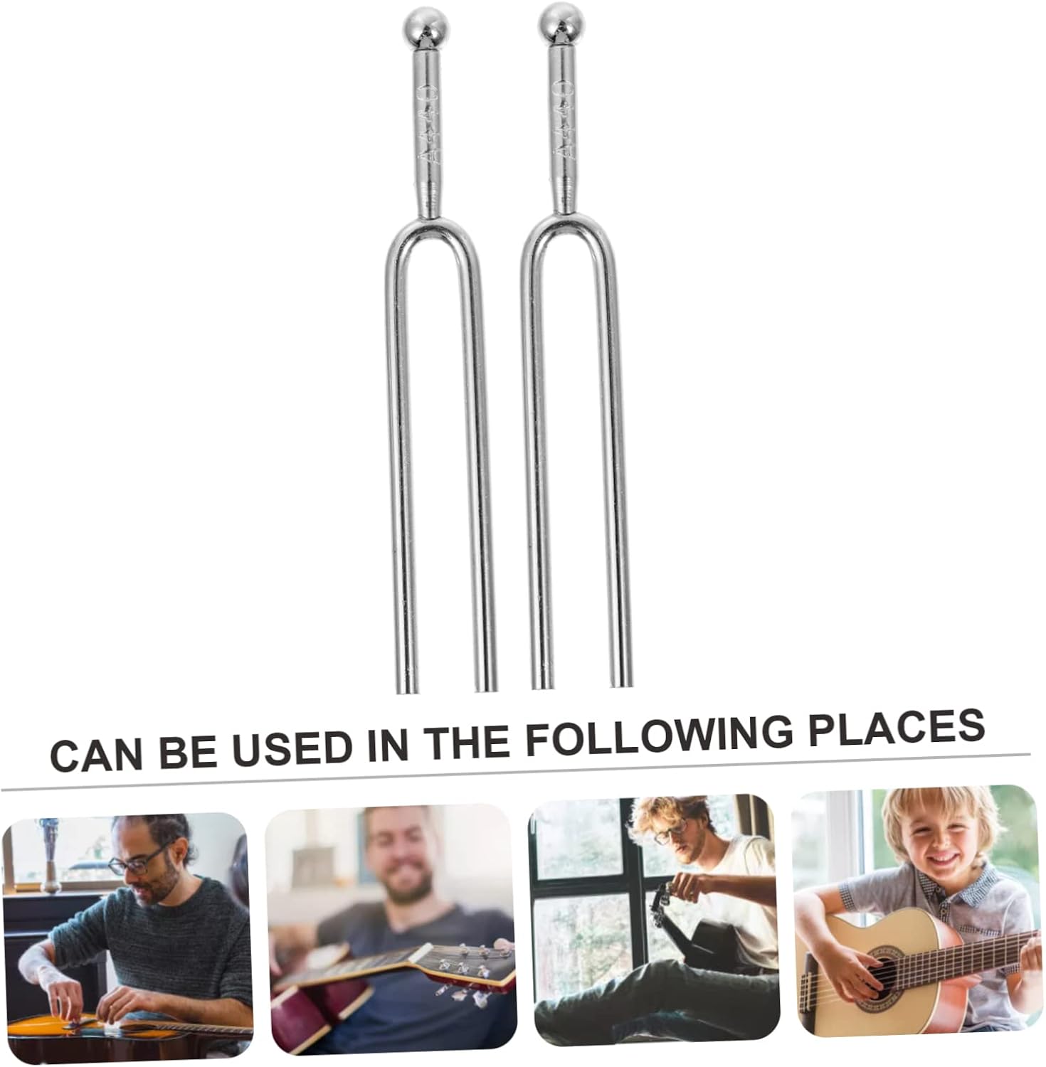 YARNOW 2Pcs Guitar Tuning Forks Silver Tone Tuners for Accurate Music Tuning Easy to Use Musical Accessories for Guitar and Violin Players