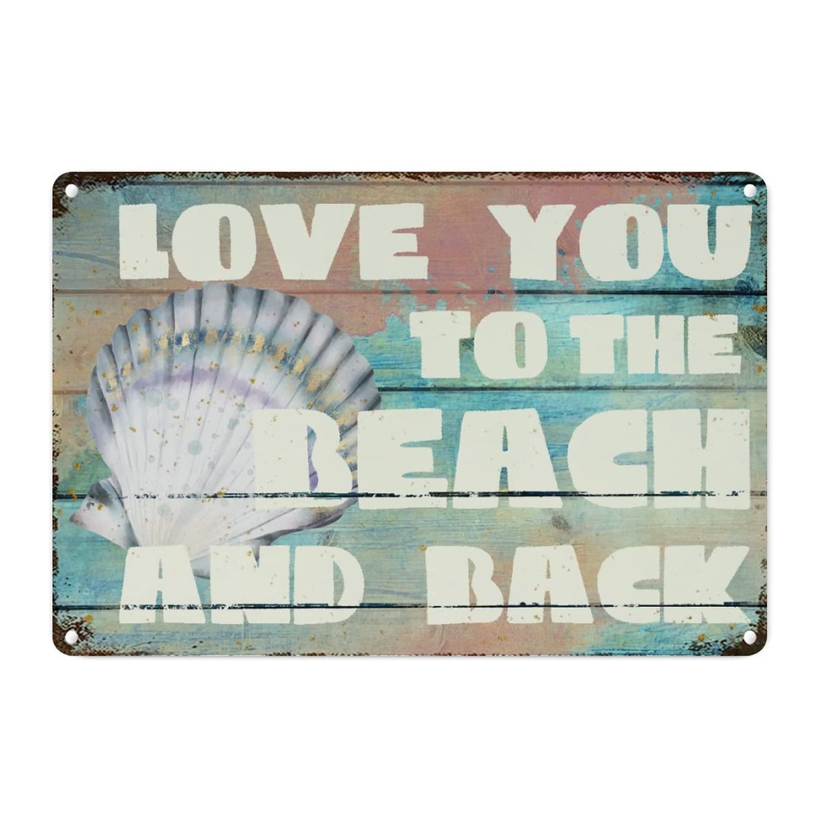 Plaque métal vintage The Beach Is My Happy Place pour créer une ambiance vacances sur votre porche