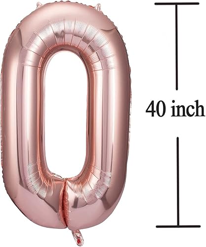 Miniatura 4 de Globos con el número 60, globos de aluminio de Mylar de aluminio de 60 años de color oro rosa, gigantes, para fiestas de cumpleaños de 60 años,