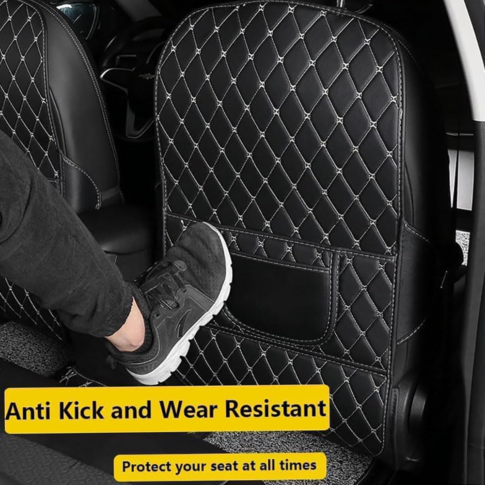 2 Uds Almohadilla Antipatadas para Coche para Nissan SUV, Cuero Almohadilla Antipatadas para Delantero Respaldo con Bolsillo Accesorios,E
