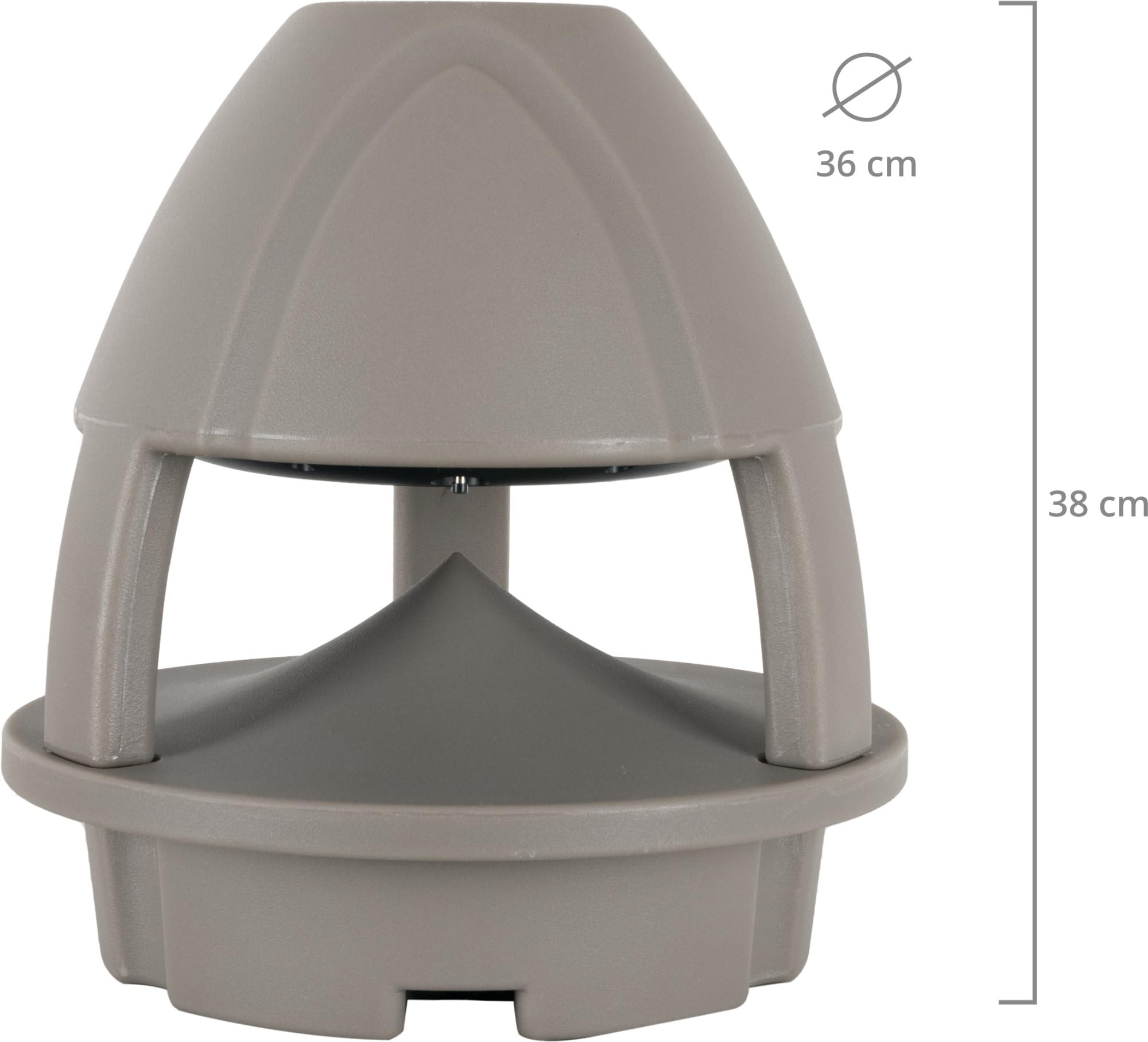 McGrey WPL-660GY BT 360° Enceinte Outdoor Active 2 Voies pour Jardin - Portée Bluetooth® : env. 10 mètres - Diffusion sonore à 360° - Résistante à l'eau et aux UV (IP56) - Gris