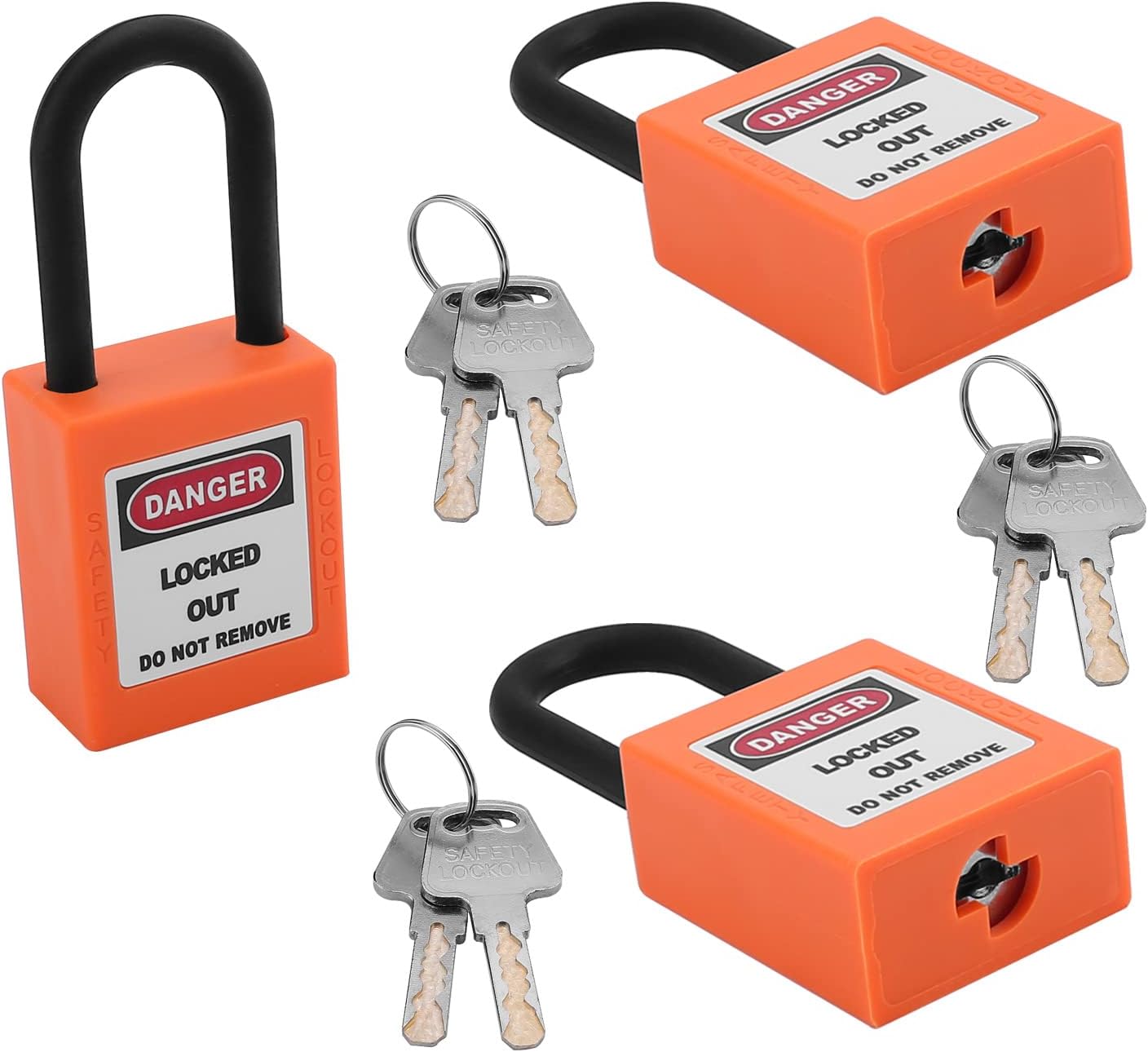 Yinpecly PA Lockout Tagout Locks with Hasps, Loto Tags and Safety Padlocks 37x45mm/1.46x1.77 inch（WxH Keyed Alike Loto for Lock Out Tag Out Grass Green 3Pcs