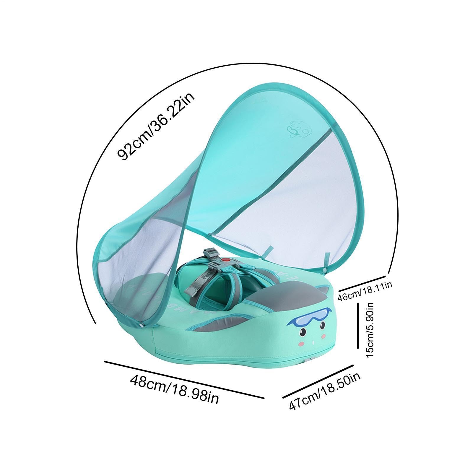 Flotador para Bebé con Sombrilla Flotador Infantil para Piscinas | Flotador De Exterior Con Protección Solar Para Verano, Playa, Lagos Y Vacaciones Para Bebés De 3 A 24 Meses