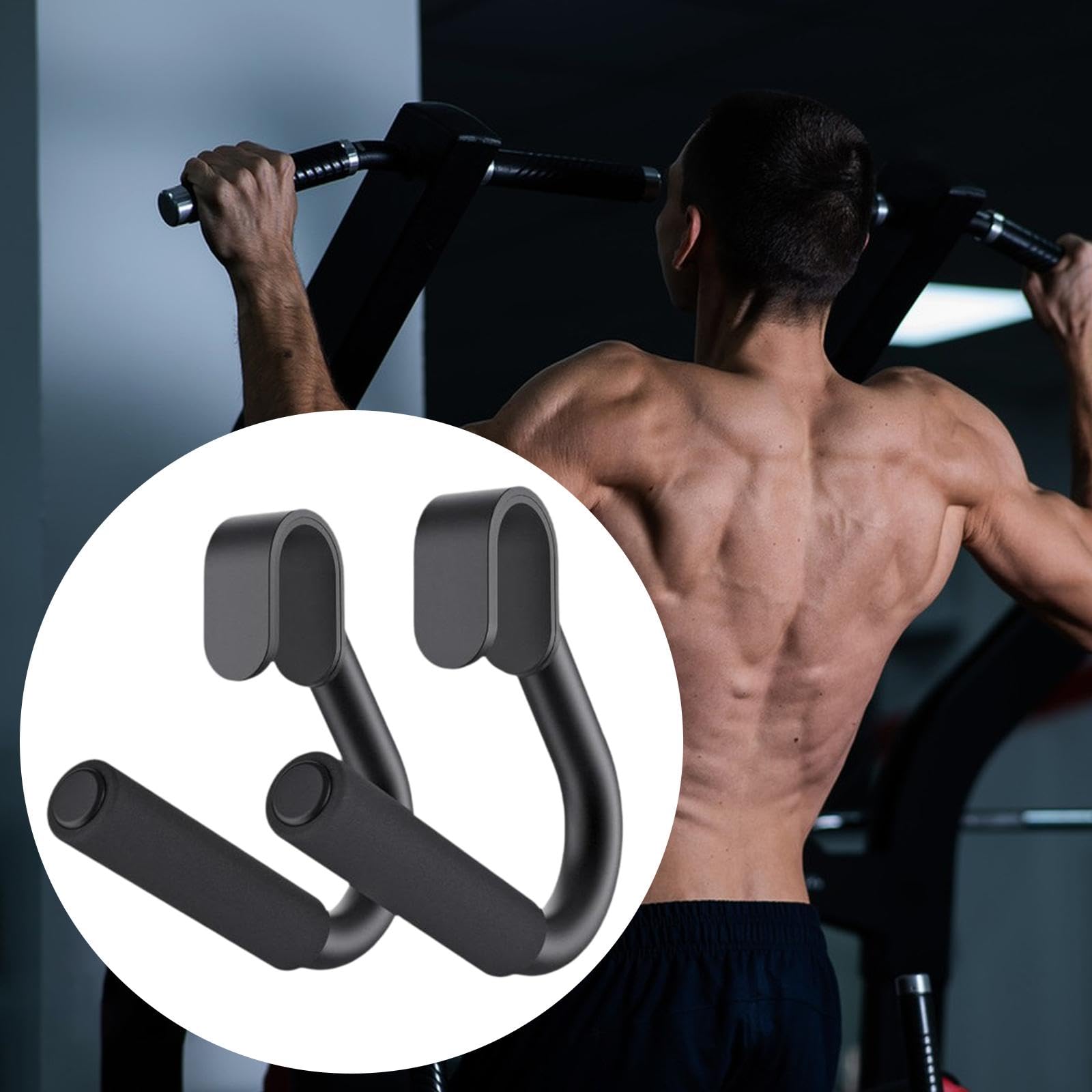 2 Stück Double D Rudergriff-Kabelzug-Zubehör für Fitnessstudios, rutschfeste Widerstandsbänder-Griffe Neutraler Griff für Klimmzugstangen, Rückentraining, Langhanteln, Kabelzug-Aufsatz