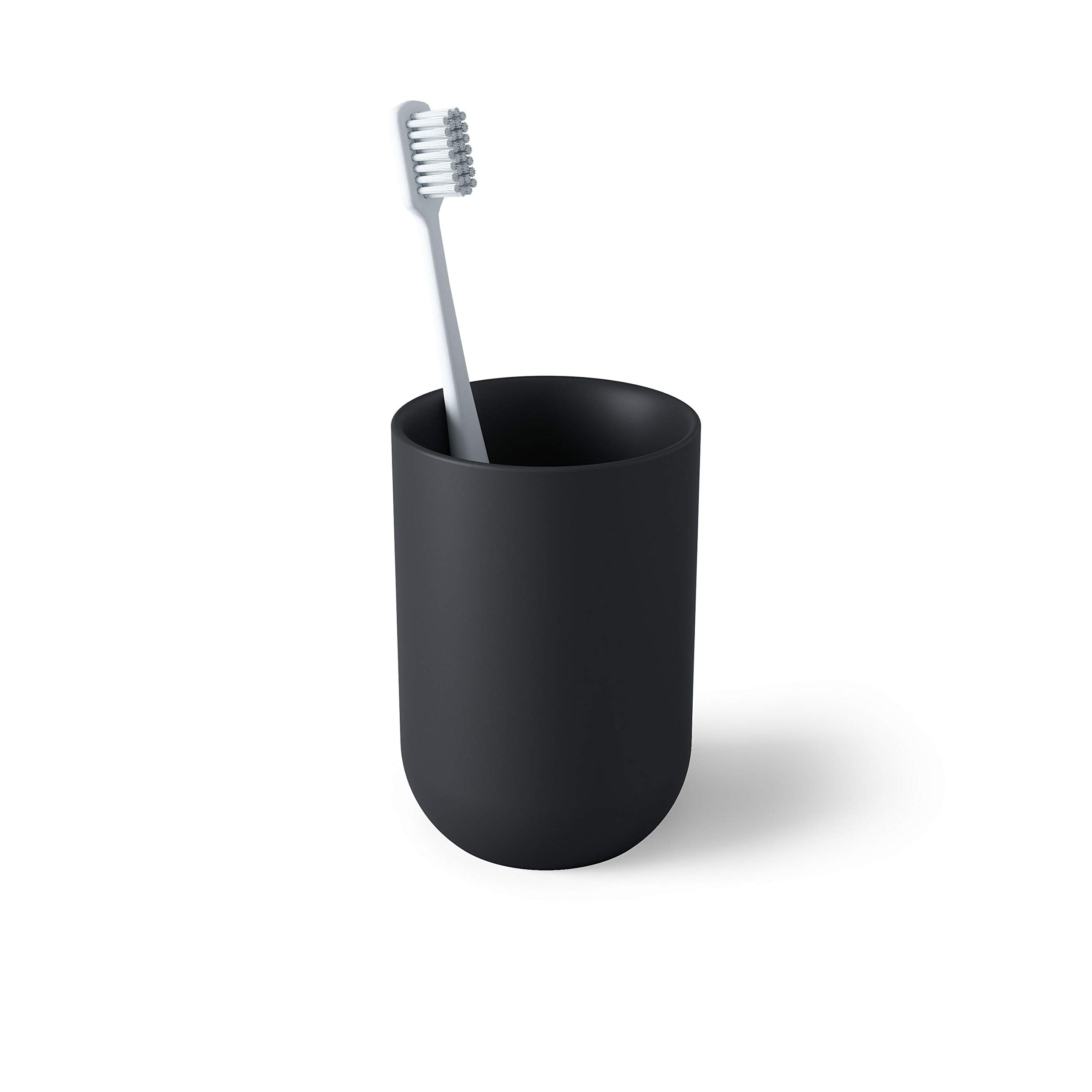 Umbra Junip Accessories Tumbler-Modern Black Resin Holder and Organizer, Perfect for Holding Toothbrushes, Make-up Brushes and Various Bath Items