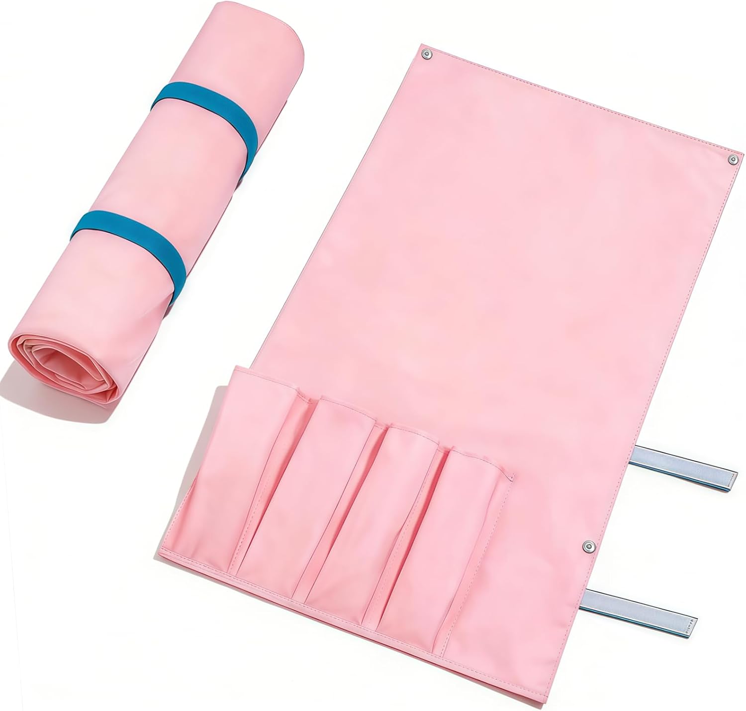 Mahjong Rack Storage Bag 39.8 Inch, Roll-Up Mahjong Rack Storage Bag for 4 Mahjong Racks & Pushers, Dustproof Travel Carrier Organizer with Dual Straps, Organizer for Mahjong Pushers （Pink）