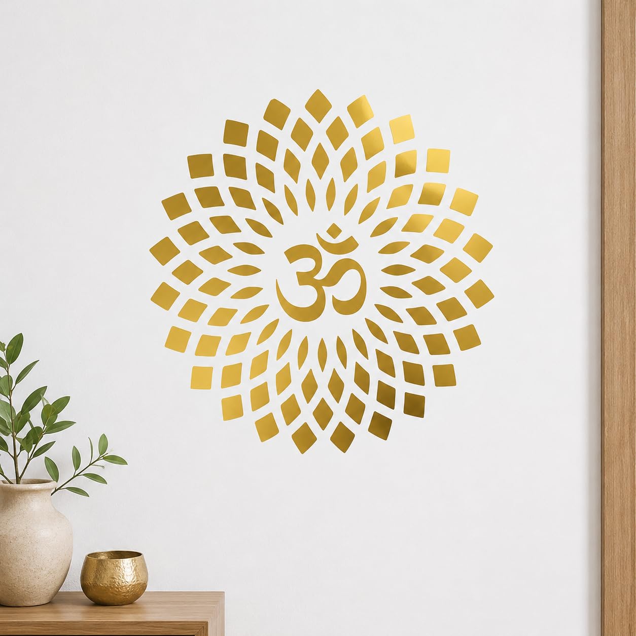 Zenvy Enterprises Om Mandala Wall Sticker for Home Decor | Premium Self Adhesive Waterproof Vinyl Wall Decal | Temple, Pooja Room, Meditation Room Decoration | Black | 11.45 x 11.45 Inch-image-25