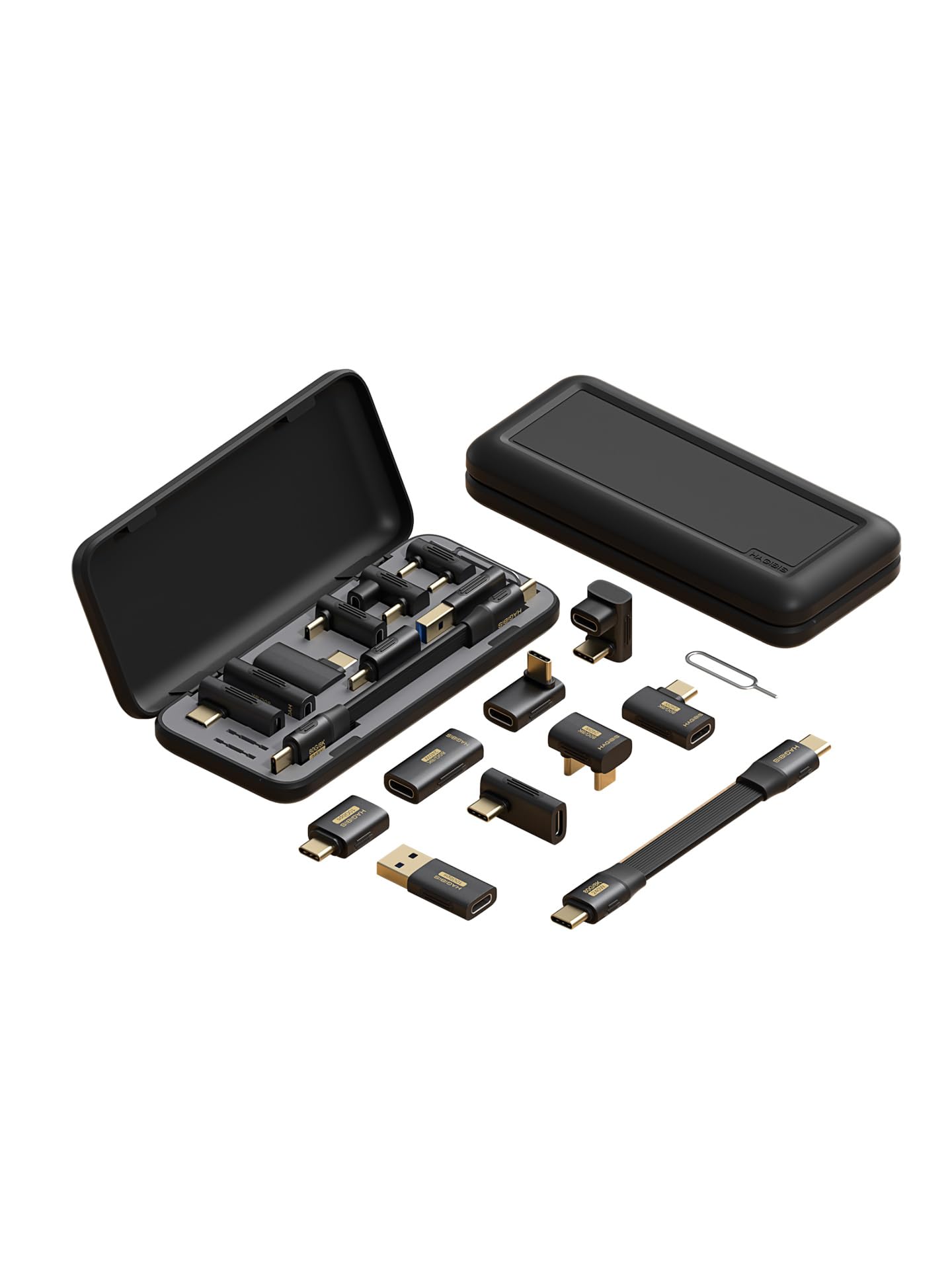 Hagibis USB-C Adapter Kit, Multifunction 80Gbps 240W 8K@60Hz USB4 V2.0 Type-C Right Angle Adapter 90 Degree Convertor Set Magnetic Storage Case with USB4 Cable and SIM Card Eject Pin-image-13