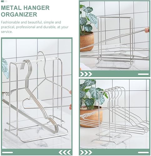 Miniatura 9 de NUOBESTY Percha de percha de acero inoxidable, soporte para apilador, soporte de almacenamiento portátil, soporte para colgar la ropa para balcón,
