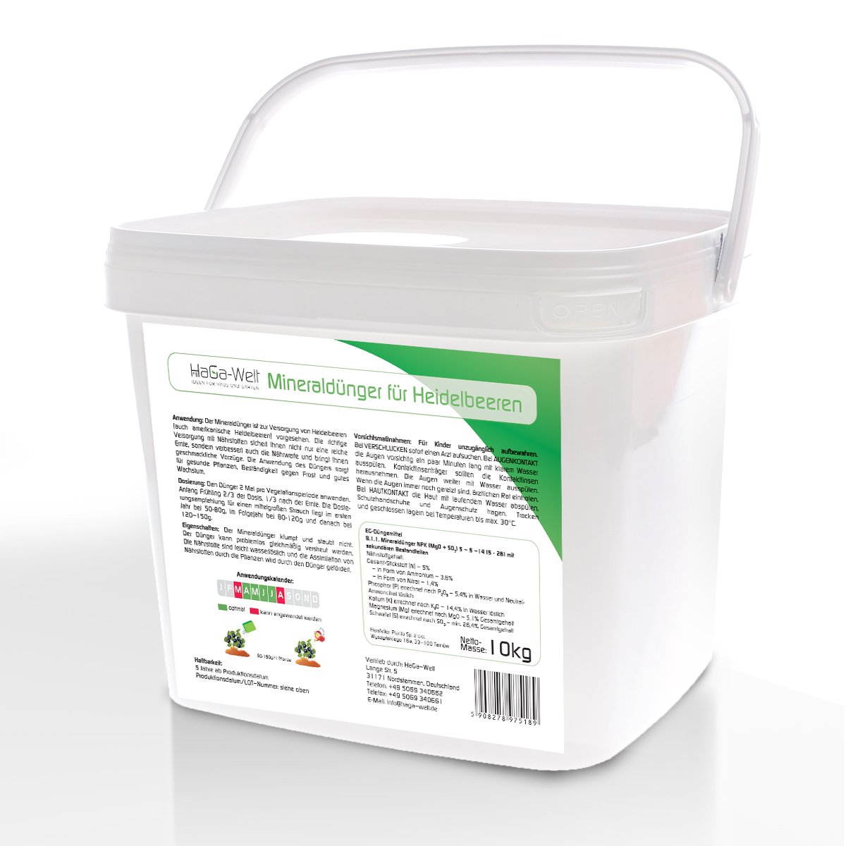 Planta Mineraldünger für Heidelbeeren 10kg NPK Dünger Obstdünger Düngemittel Pflanzendünger