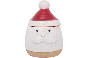 Santa Hat Christmas Candy Dish With Lid Xmas Cookie Jar