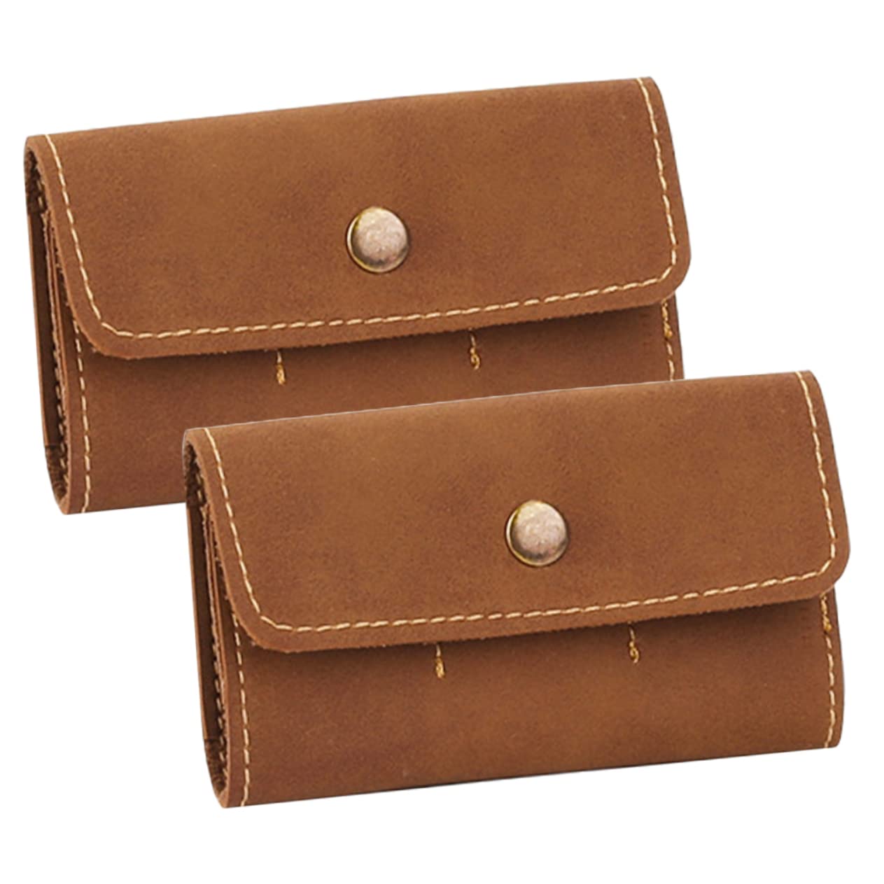 Balacoo 2-pc Pu Leather Memory Card Box Retro Cards Holder 8 Slots Compact Portable Electronic Organizer for Safe Storage