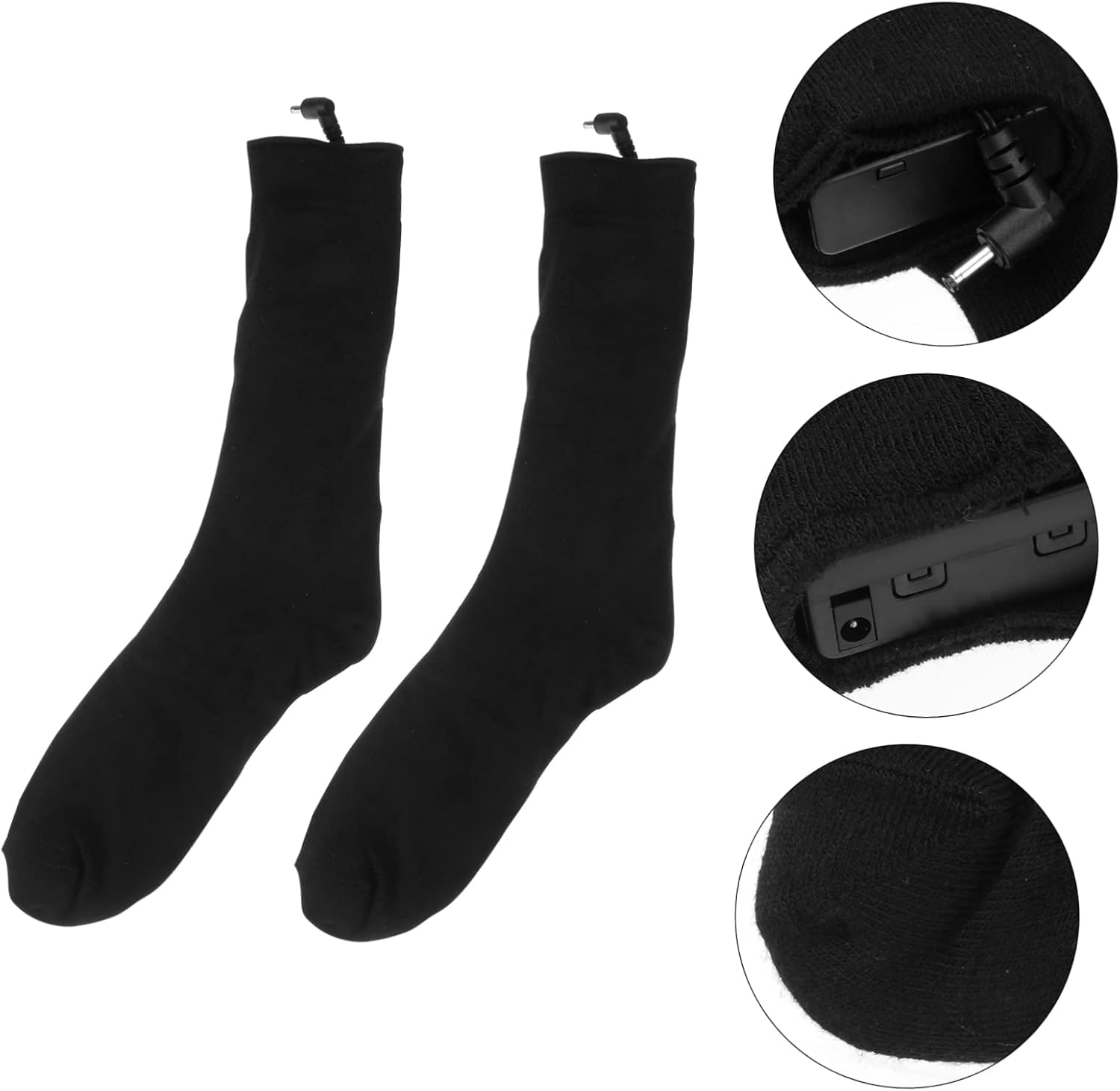 Kisangel Battery Heated Socks for Adults Thermal Socks Energy Saving Heating Soft Cotton Warmth for Outdoor Use Batteries Not Included