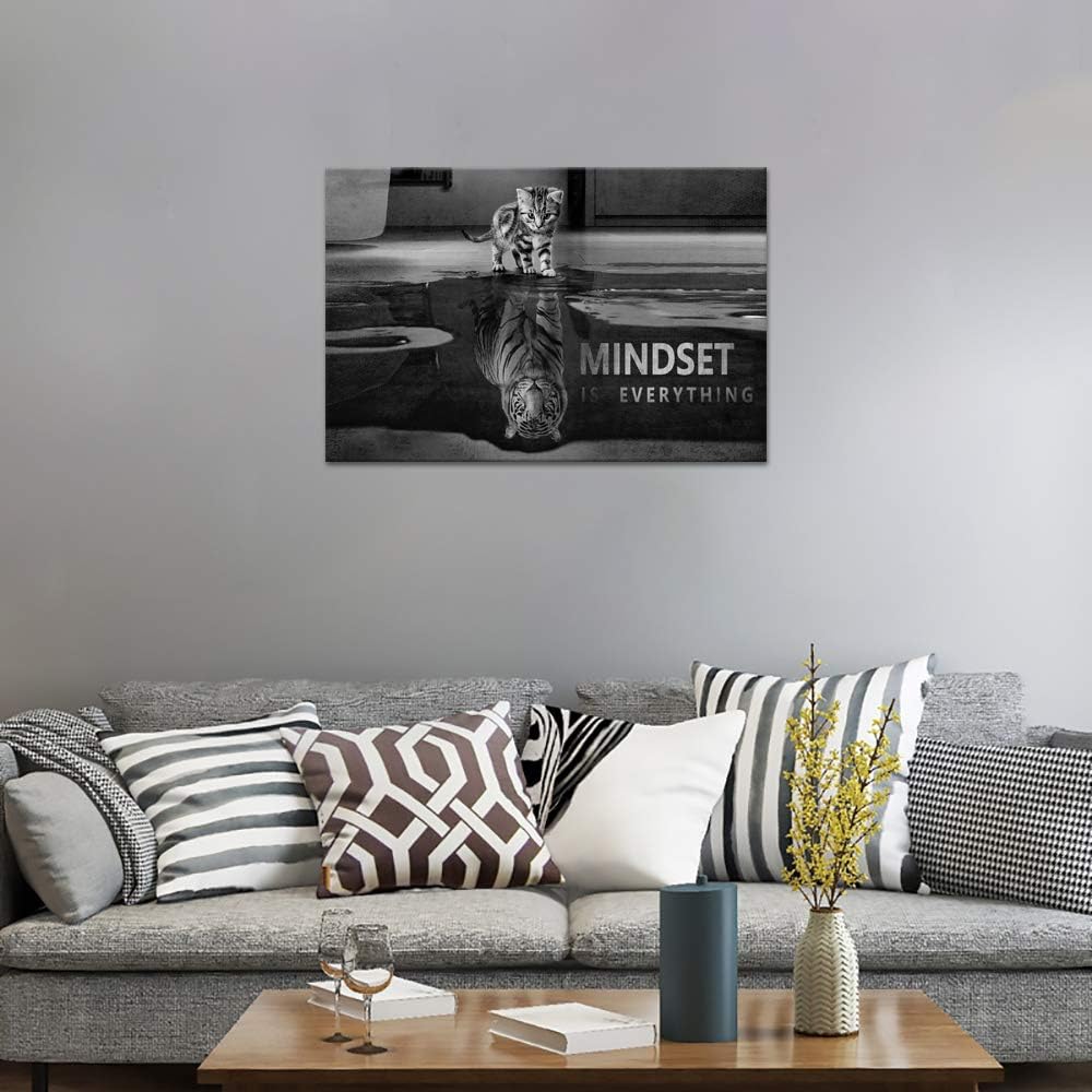 🔥 Flash Sale Black and White Small Cat Big Tiger Posters Inspirational Wall Art Motivational Posters Inspiring Entrepreneur Quotes Mindset is everything Pictures Home Decor for Office Classroom Gym (24”Hx36”W) Review Discount Black and White Small Cat Big Tiger Posters Inspirational Wall Art Motivational Posters Inspiring Entrepreneur Quotes Mindset is everything Pictures Home Decor for Office Classroom Gym (24”Hx36”W)
