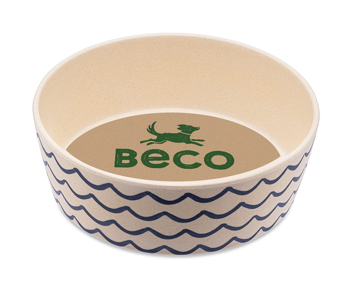 Bamboo Printed Bowl Save the Waves for Dogs - LARGE