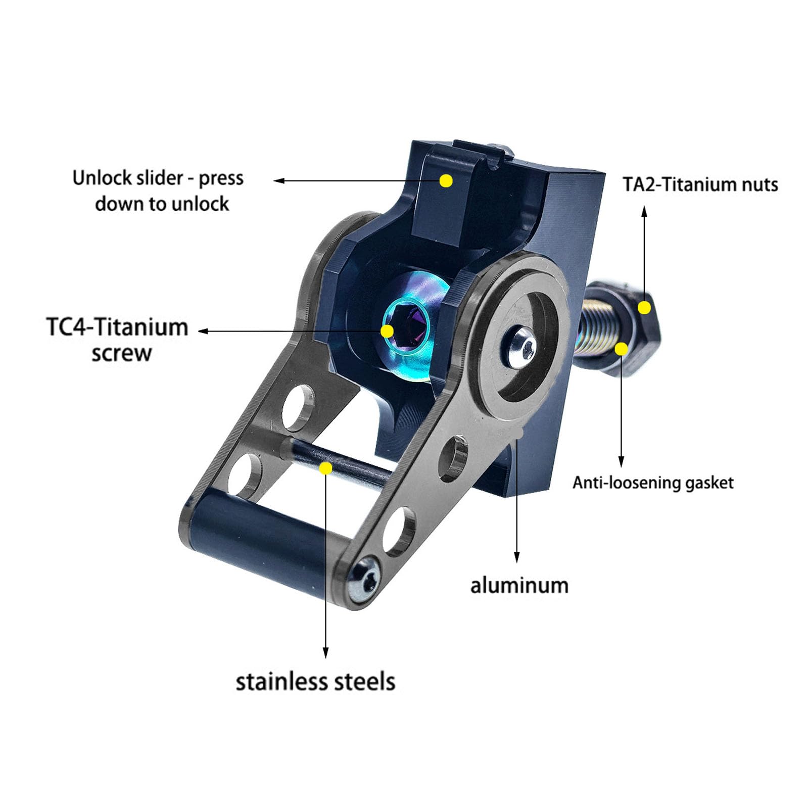 Składany Rower C Buckle Zawias Zacisk, Stop Aluminium, for (Ti)