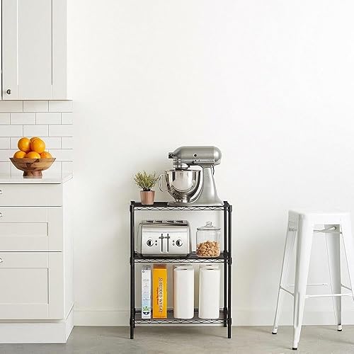 Miniatura 3 de Estante de almacenamiento de 3 capas con revestimiento de plástico, 137.795 x 33.465 in, acabado negro elegante