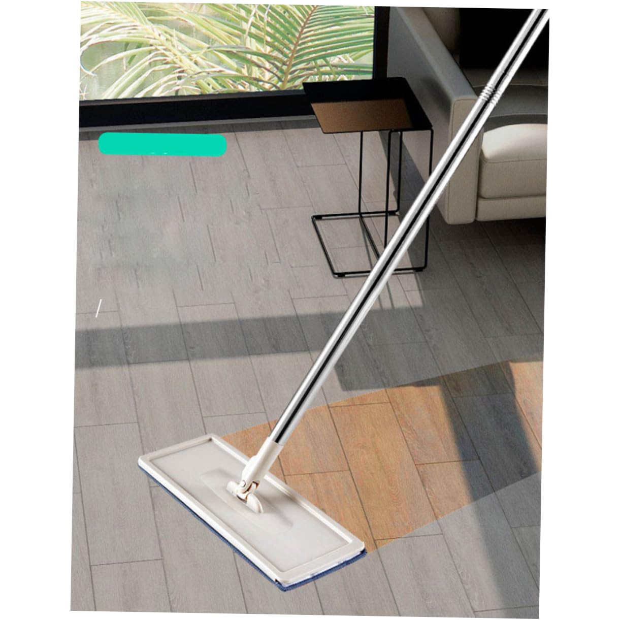 COLLBATH Fregona Plana Cubo Escurridor, , Fibra y Acero Inoxidable, Hogar, Limpia Suelos, Paredes y Esquinas sin Lavar a Mano