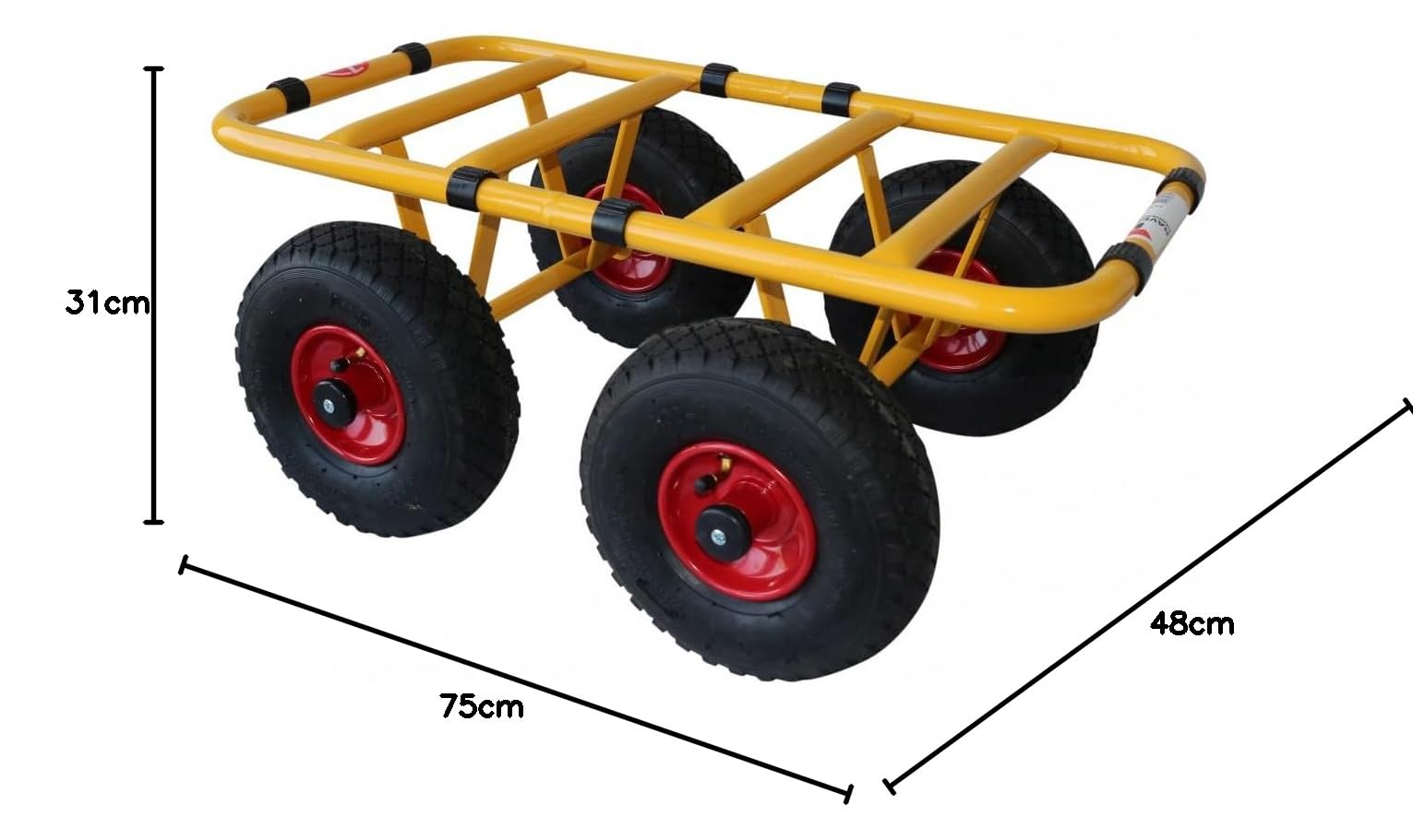 Ravendo Plattenwagen Transportwagen Dolly 4 Rad 300 Kg TD 300-4W Schwerlast Lasten Karre Transportkarre Luftreifen Made in Europe