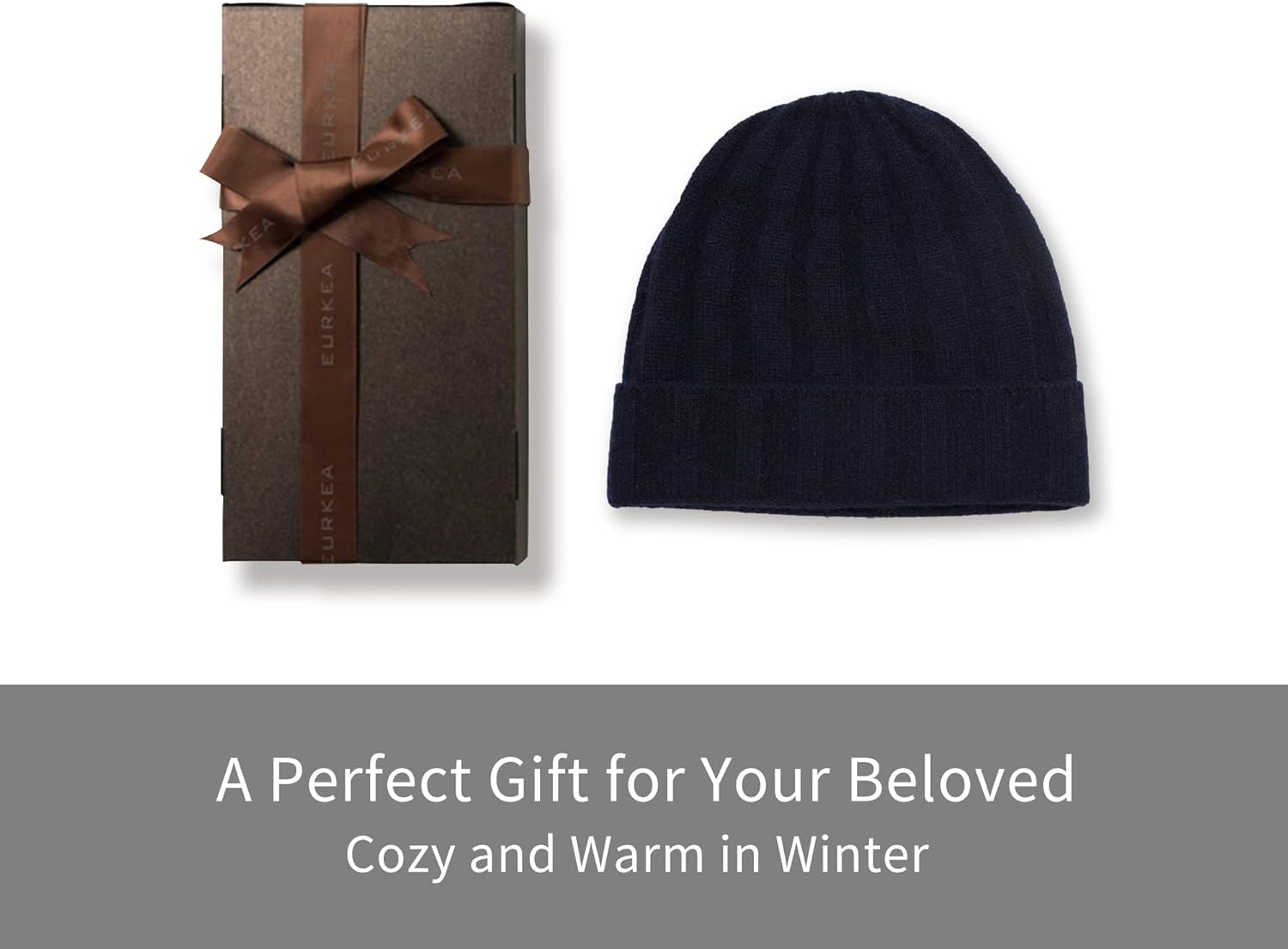 EURKEA 100% Pure Cashmere Winter Beanie Skullies Cap for Men, Soft Warm Lightweight Beanie