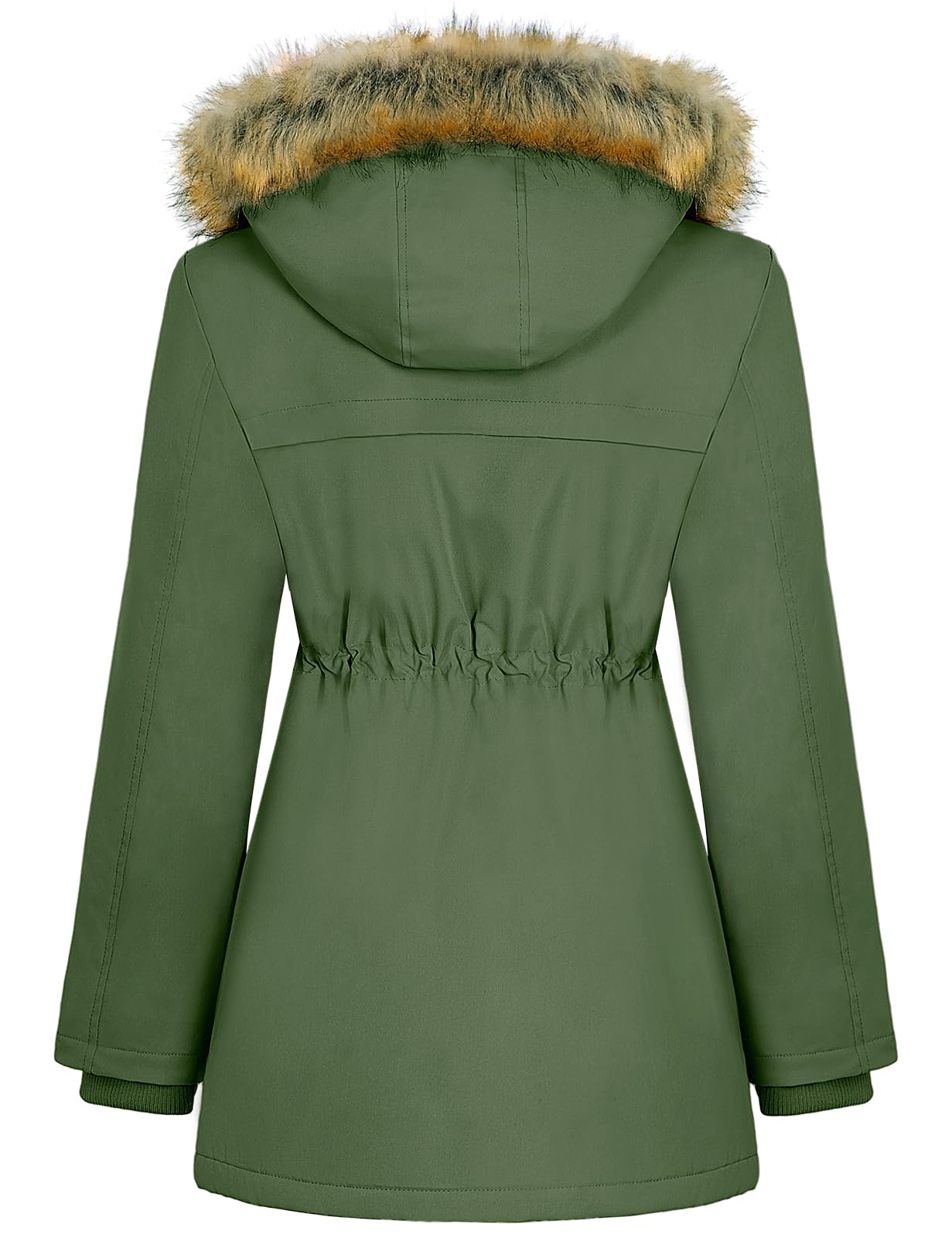 Xnova Abrigos Parka Mujer Invierno de Forro Polar Chaquetas Impermeable Largo Chaquetones Termica de Cremallera con Capucha de Pelo Sintetico Cazadora Cálido Gruesa