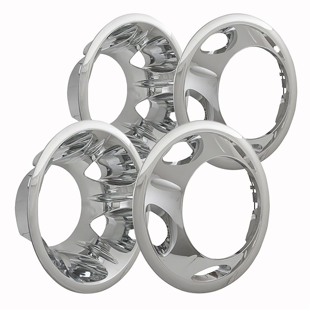 Fuel Rider Set of 4 Chrome ABS Wheel Simulators Compatible with 11-11 Chevrolet Silverado 3500 8 Lug, 5 Hand Holes, Full Set Wheel Covers