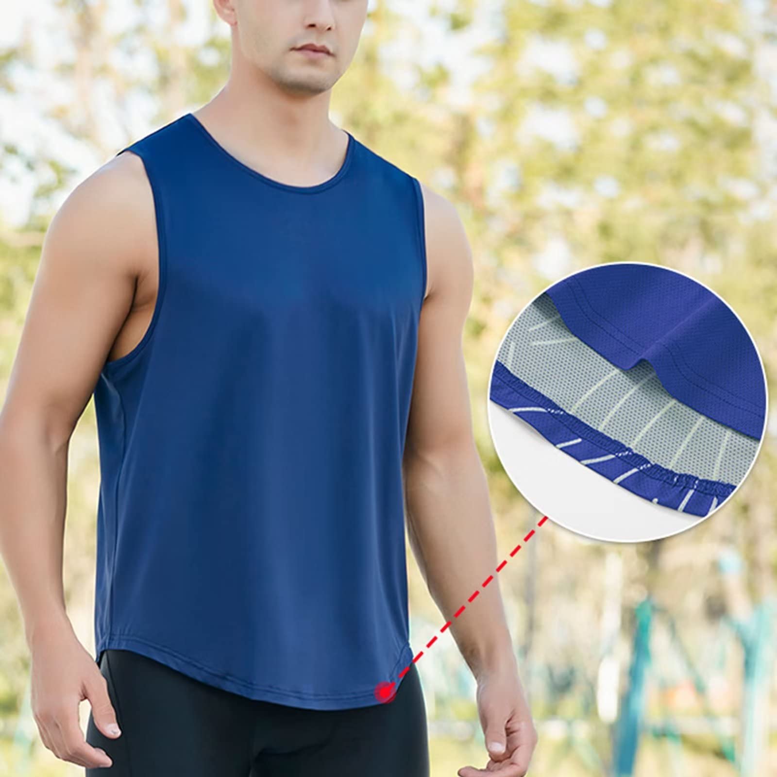 Men's 2 Pack Tank Top,Sleeveless T-Shirt Vest Tops Quick Dry Gym Vest Tops Breathable Shirts Training Bodybuilding Vests