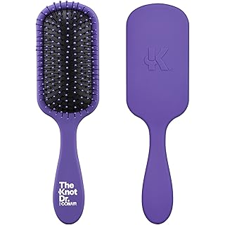 The Knot Dr. hair brush by Conair - Detangling hair brush - Removes Knots and Tangles in wet or dry hair - curly hair brush - Purple