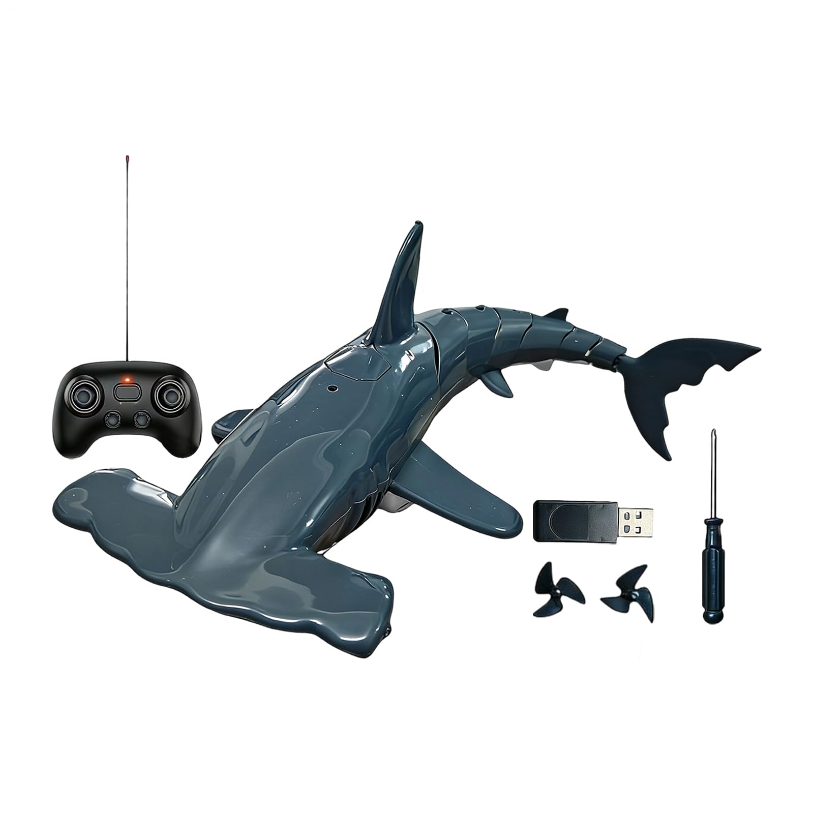 Tiburón Mando a Distancia Juguete | 2.4GHz Recargable Impermeable Radiocontrolado, Tiburón teledirigido Buceo Juguete | Para Bañera Baño Edad 6+ Años Niños y Niñas Cumpleaños y Navidad