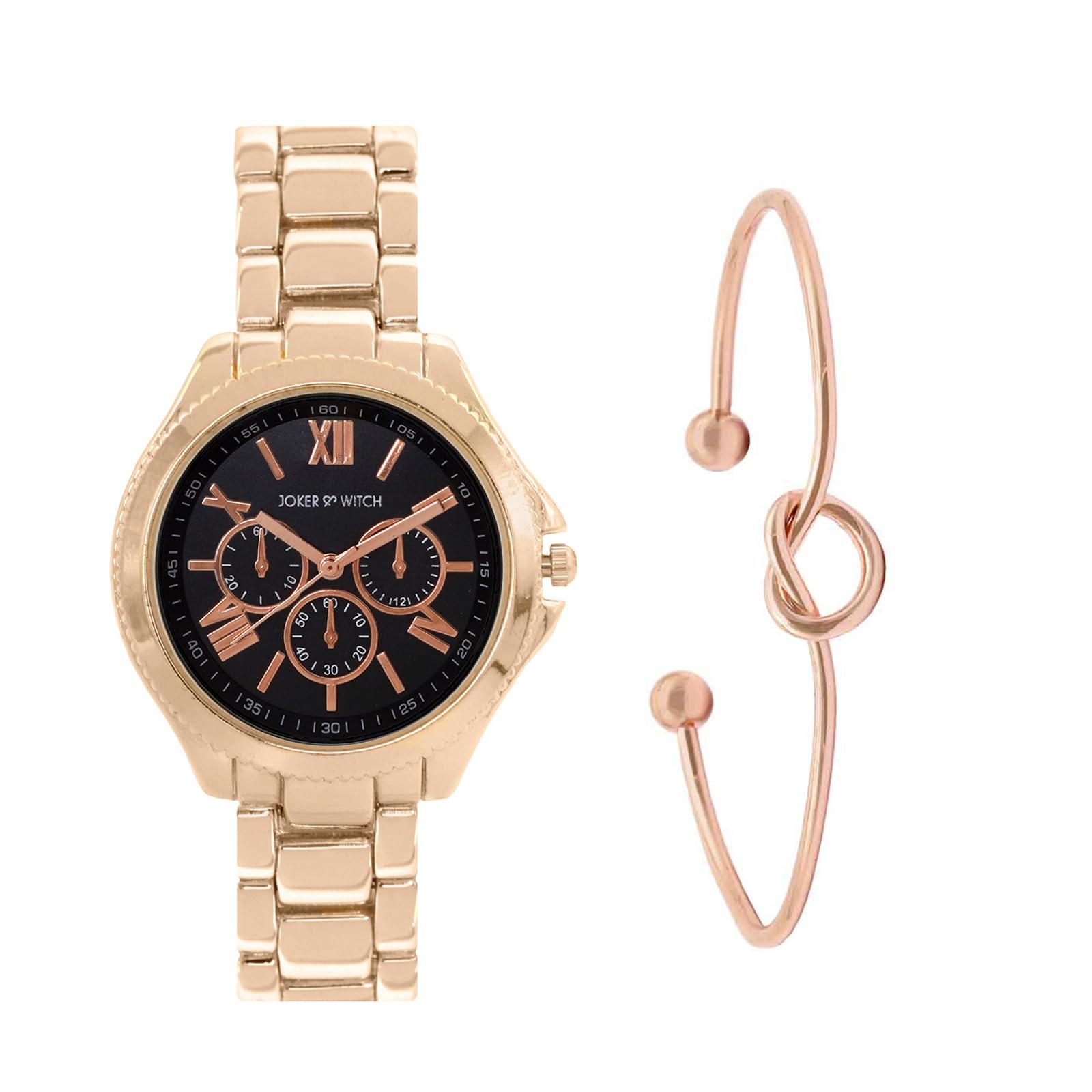 Joker & Witch Stainless Steel Women Auric Loop Analog Watch Bracelet Stack, Black Dial, Gold Band (B0C7L69ZGK) Amazon Price History, Amazon Price Tracker