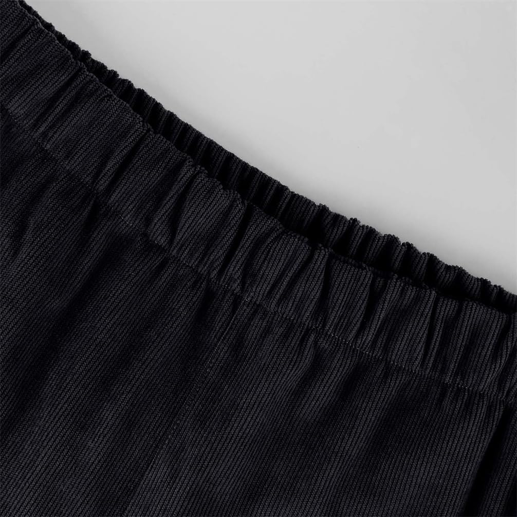 Pantalon de travail en velours côtelé taille haute pour femme, pantalon de travail en velours côtelé avec poches