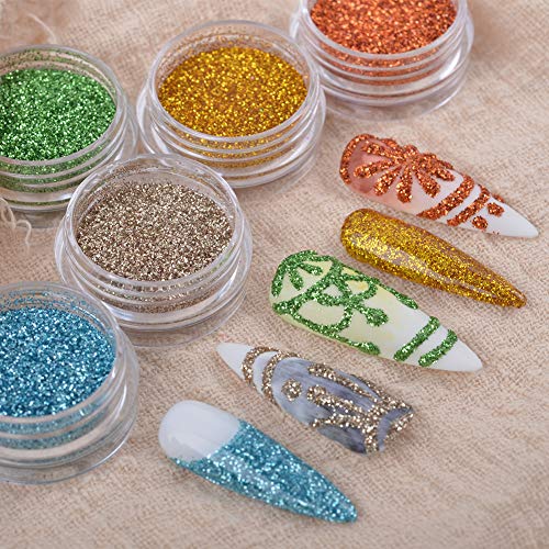 Meilinds 45 Colors Nail Glitter Holographic Fine Glitter Powder Nail Art Acrylic Glitter Shiny Dust Set For Nail Art Decoration, Eyeshadow, Cosmetic, Crafts, Body Glitter, Face Glitter #TOP2