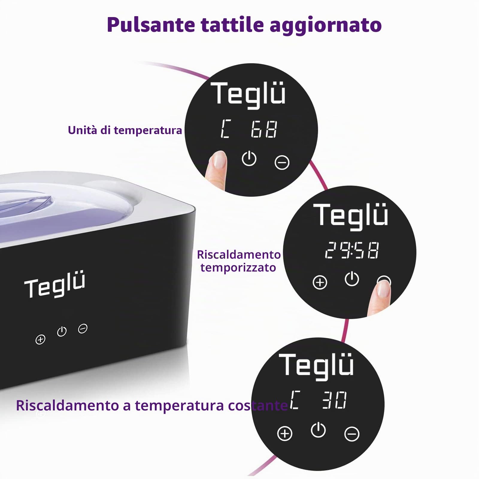 Bagno di Paraffina per Mani e Piedi 4L, Scalda Paraffina Cera 3 x 450g Paraffina/Guanti/Spazzola, 200W, Nero