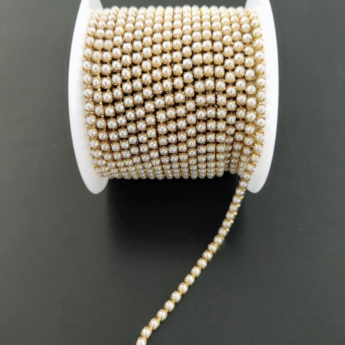 Chaîne de strass dorée 3mm en cristal de haute qualité pour haute couture et customisation chic