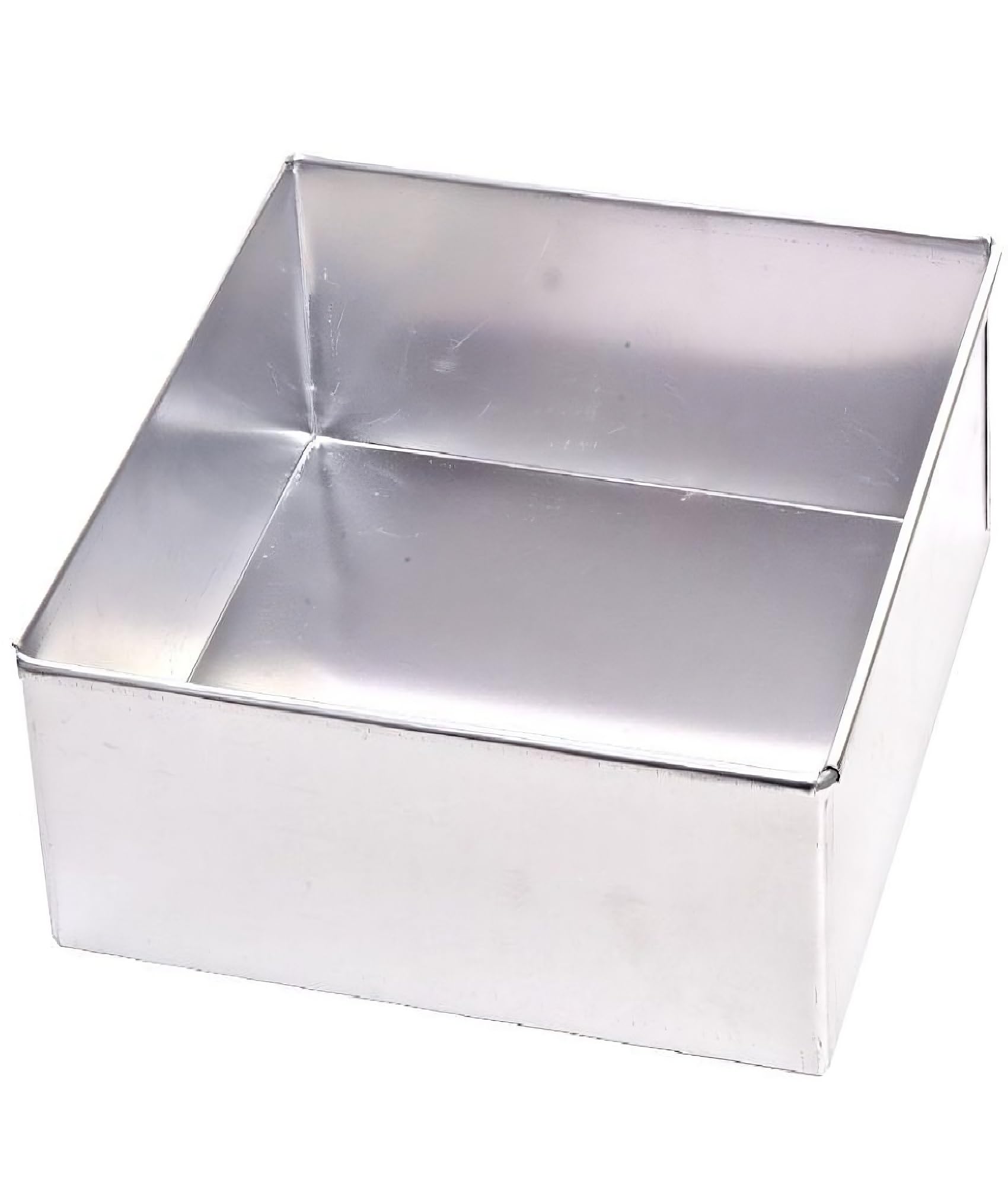 RINKLE TRENDZ Aluminium Square Cake Mould Cake Pan Cake Tin Tray Inches X  Inches For Baking Kg 1000 Grams For Oven 8X8X3 Inches,Silver