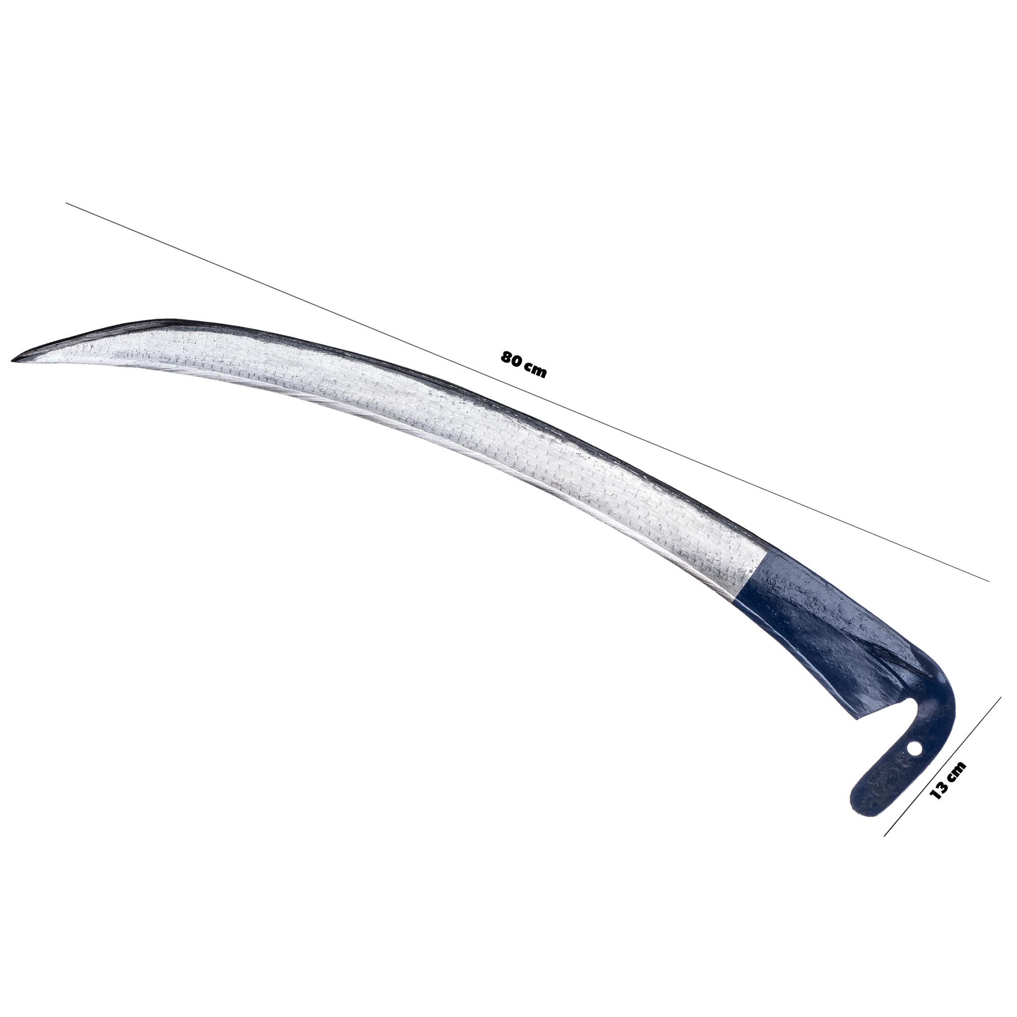 KADAX Faucille de jardin en métal, faucille, faucille pliante, faucille pour plantes sauvages, faux, faucille de jardin, faucille à herbe, faucille à feuilles, faucille à main, petite faucille (80 cm)
