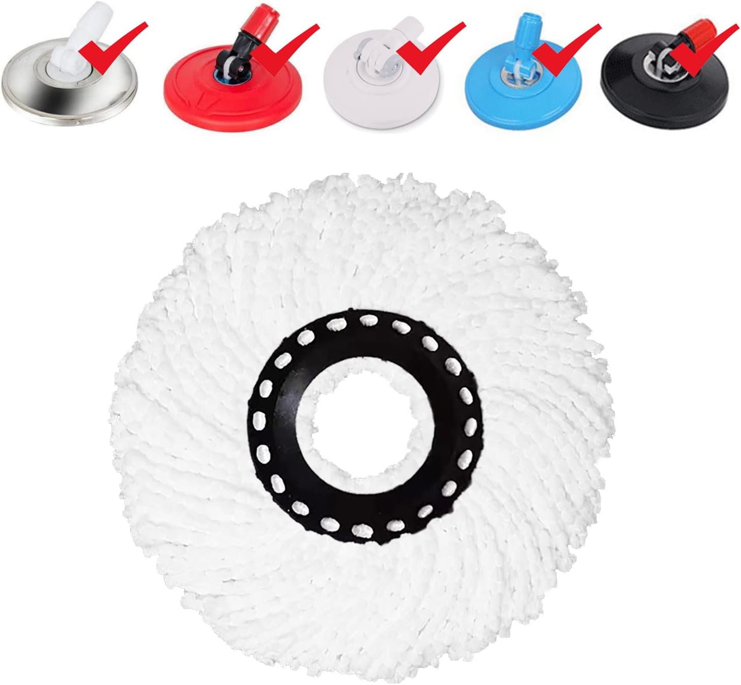 4-Pack Microfiber Spin Mop Replacement Heads - Refill For 360° Rotating Floor Mops 1 thumbnail image