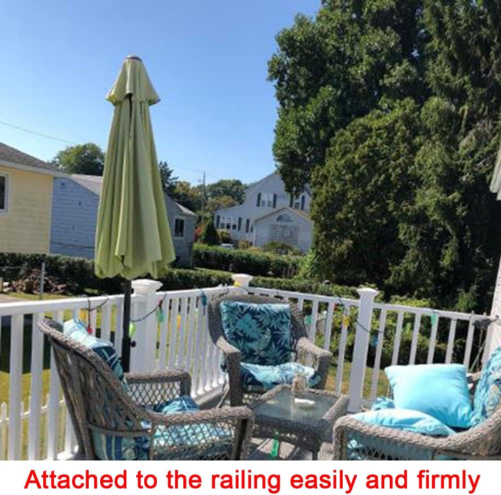 Heavy Duty Umbrella Holder Outdoor Umbrella Stand Mount Clamp Fitting φ1 1/8" - 1 15/16" Poles for Railing, Fences, Decks, Docks, Pontoons, Patios, Picnic Tables